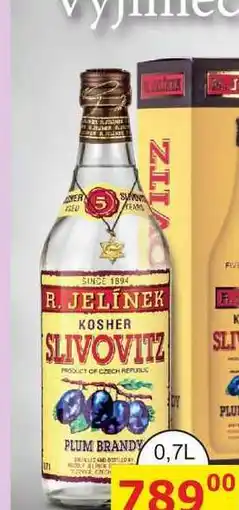 BENE Nápoje R. JELÍNEK KOSHER SLIVOVITZ 0,7L nabídka