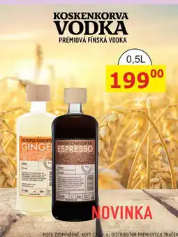 BENE Nápoje KOSKENKORVA VODKA PRÉMIOVÁ FÍNSKÁ VODKA 0,5L ESPRESSO COFFEE nabídka