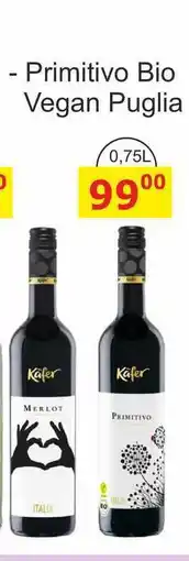 BENE Nápoje Käfer Primitivo Bio Vegan Puglia 0,75L nabídka