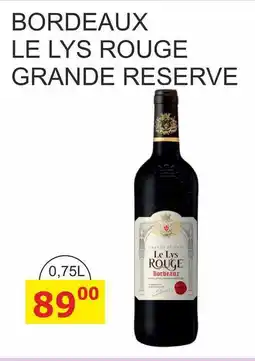 BENE Nápoje BORDEAUX LE LYS ROUGE GRANDE RESERVE 0,75L nabídka