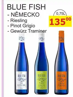 BENE Nápoje BLUE FISH NĚMECKO - Riesling - Pinot Grigio - Gewürz Traminer 0,75L nabídka