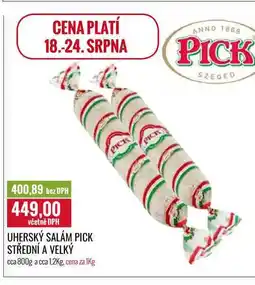 Ratio UHERSKÝ SALÁM PICK STŘEDNÍ A VELKÝ cena za 1Kg nabídka