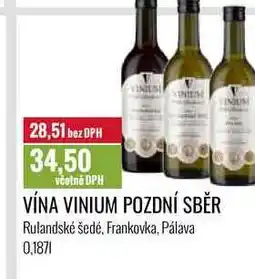 Ratio VÍNA VINIUM POZDNÍ SBĚR 0,187l nabídka