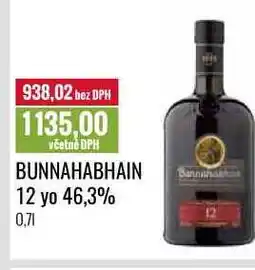 Ratio BUNNAHABHAIN 12 yo 46,3% 0,7l nabídka