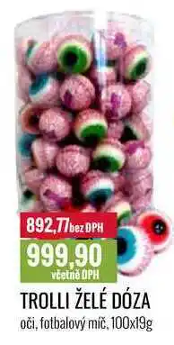 Ratio TROLLI ŽELÉ DÓZA oči, fotbalový míč, 100x19g nabídka