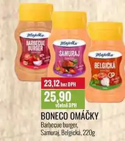 Ratio BONECO OMÁČKY Barbecue burger, Samuraj, Belgická, 220g nabídka