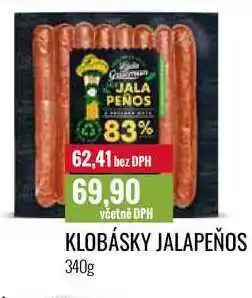 Ratio KLOBÁSKY JALAPEÑOS 340g nabídka