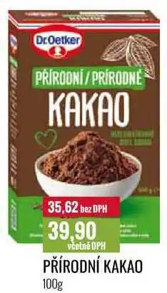 Ratio PŘÍRODNÍ KAKAO 100g nabídka