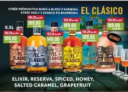 Ratio EL CLÁSICO ELIXÍR, RESERVA, SPICED, HONEY, SALTED CARAMEL, GRAPEFRUIT 0,5l nabídka