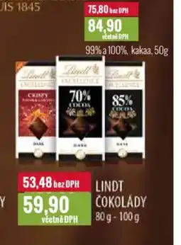 Ratio Lindt čokolády nabídka
