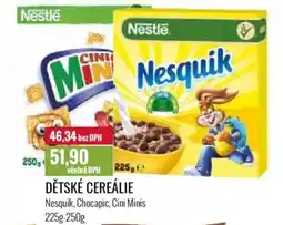 Ratio Dětské cereálie nesquik, chocapic, cini minis nabídka