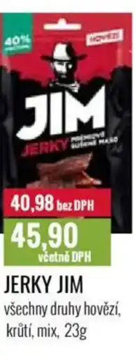 Ratio JERKY JIM všechny druhy hovězí, krůtí, mix nabídka