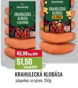 Ratio Krahulecká klobása jalapeños, se sýrem nabídka
