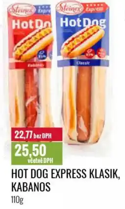Ratio Hot dog express klasik, kabanos nabídka