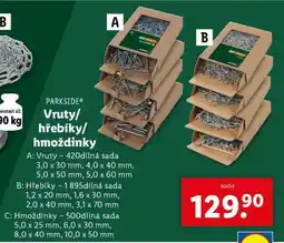 Lidl PARKSIDE Vruty/hřebíky/hmoždinky nabídka