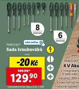 Lidl PARKSIDE SADA ŠROUBOVÁKŮ nabídka