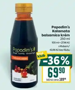 Billa Papadim’s Kalamata Balsamico krém nabídka