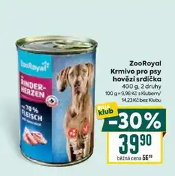 Billa ZooRoyal Krmivo pro psy hovězí srdíčka nabídka