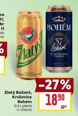 Billa Zlatý Bažant, Krušovice Bohém nabídka