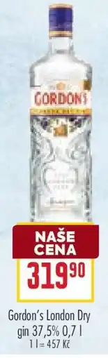 Billa GORDON'S LONDON DRY GIN nabídka