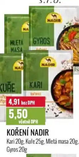 Ratio Koření nadir nabídka