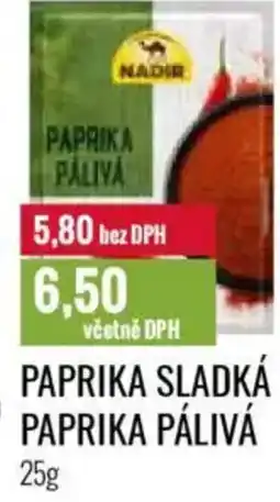 Ratio Paprika sladká paprika pálivá nabídka