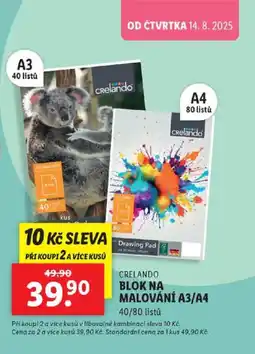 Lidl CRELANDO Blok na malování A3/A4 nabídka