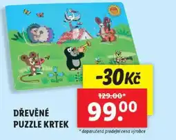 Lidl Dřevěné puzzle krtek nabídka