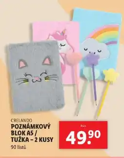 Lidl CRELANDO Poznámkový blok A5/ tužka - 2 kusy nabídka