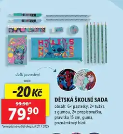 Lidl Dětská školní sada nabídka