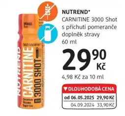 dm drogerie NUTREND Carnitine 3000 Shot s příchutí pomeranče nabídka
