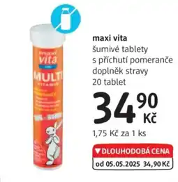 dm drogerie Maxi vita šumivé tablety s příchutí pomeranče nabídka