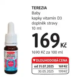 dm drogerie TEREZIA Baby kapky vitamín D3 nabídka