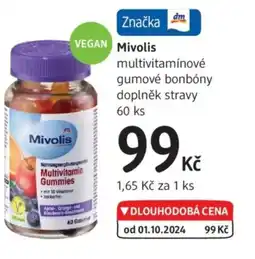 dm drogerie Mivolis multivitamínové gumové bonbóny nabídka