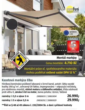 Bauhaus Kazetová markýza Elba nabídka