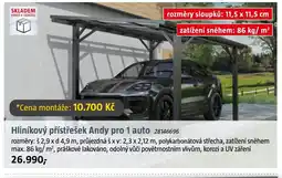 Bauhaus Hliníkový přístřešek Andy pro 1 nabídka
