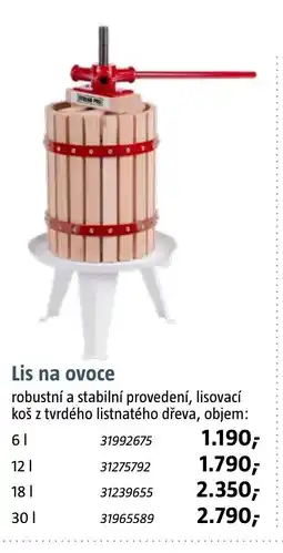 Bauhaus Lis na ovoce nabídka