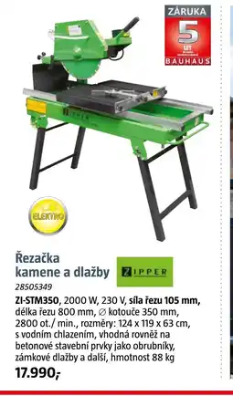 Bauhaus Řezačka kamene a dlažby nabídka