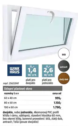 Bauhaus Sklepní plastové okno nabídka