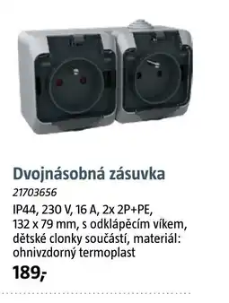 Bauhaus Dvojnásobná zásuvka nabídka