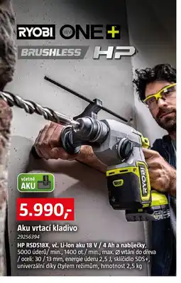 Bauhaus RYOBI ONE+ Aku vrtací kladivo nabídka