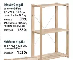 Bauhaus Dřevěný regál nabídka