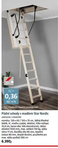 Bauhaus Půdní schody s madlem Star Nordic nabídka