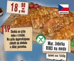 Maso Třebovle Mar. Žebírka Ribs na medu nabídka