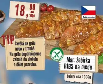 Maso Třebovle Mar. Žebírka Ribs na medu nabídka