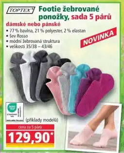 Norma Footie žebrované ponožky, sada 5 párů nabídka