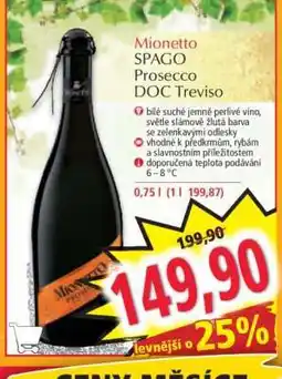 Norma Mionetto SPAGO Prosecco DOC Treviso nabídka
