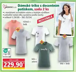 Norma Dámské triko s decentním potiskem, sada 2 ks nabídka