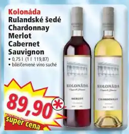 Norma Kolonáda Rulandské šedé Chardonnay Merlot Cabernet Sauvignon nabídka