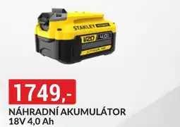 Baumax STANLEY Náhradní akumulátor 18V 4.0 Ah nabídka
